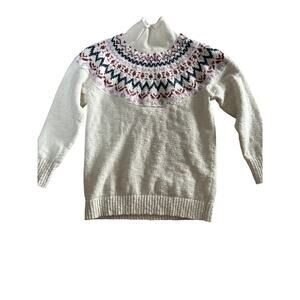 L.L.Bean Women’s Raglan Cotton Roll-Neck Sweater – Medium (Cream) Coastal Lodge